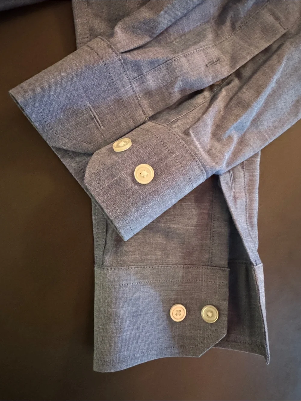 Banana Republic Men's Heathered Medium Blue Dress Shirt